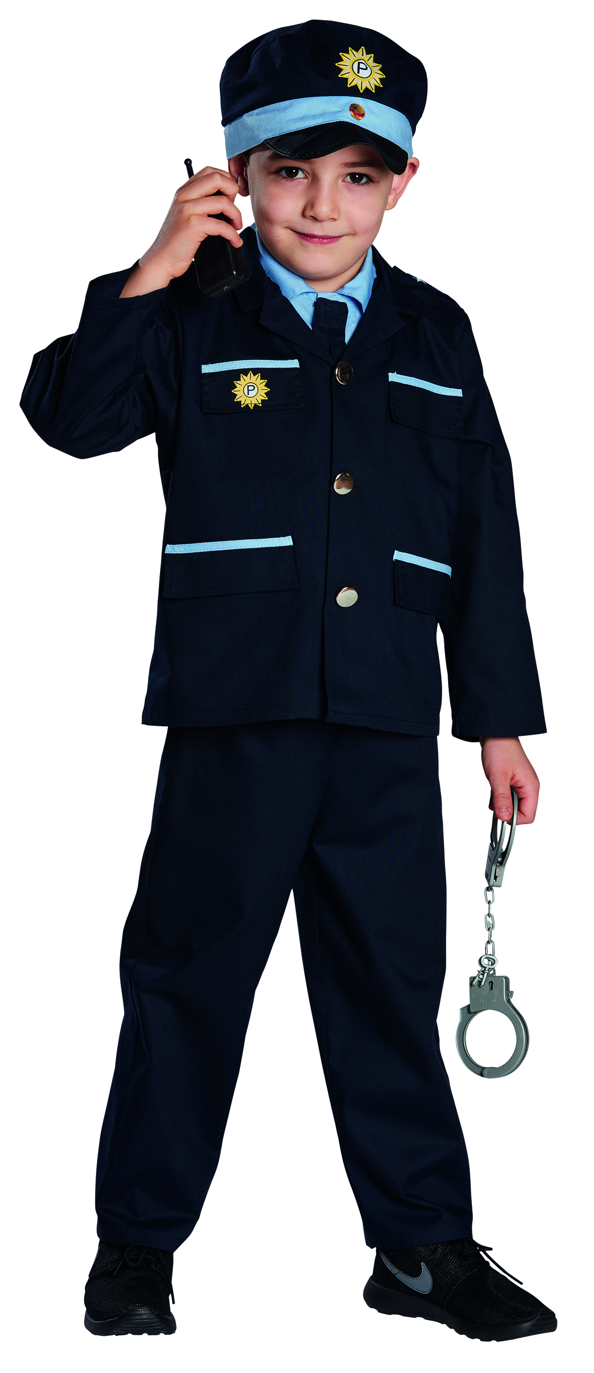 PxP 12908 - Blauer Polizist, Kinder Kostüm, 3 tlg Polizei-Anzug Gr. 104 - 152