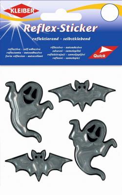 Kleiber Reflex-Sticker Halloween - Selbstklebende, reflektierende 4er Sets Sticker, verschiede Motive