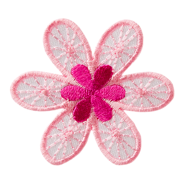 Mono Quick 04163 Blume, rosa Bügelbild, Patch, ca. 4,4 x 3,9 cm Blüte Blume
