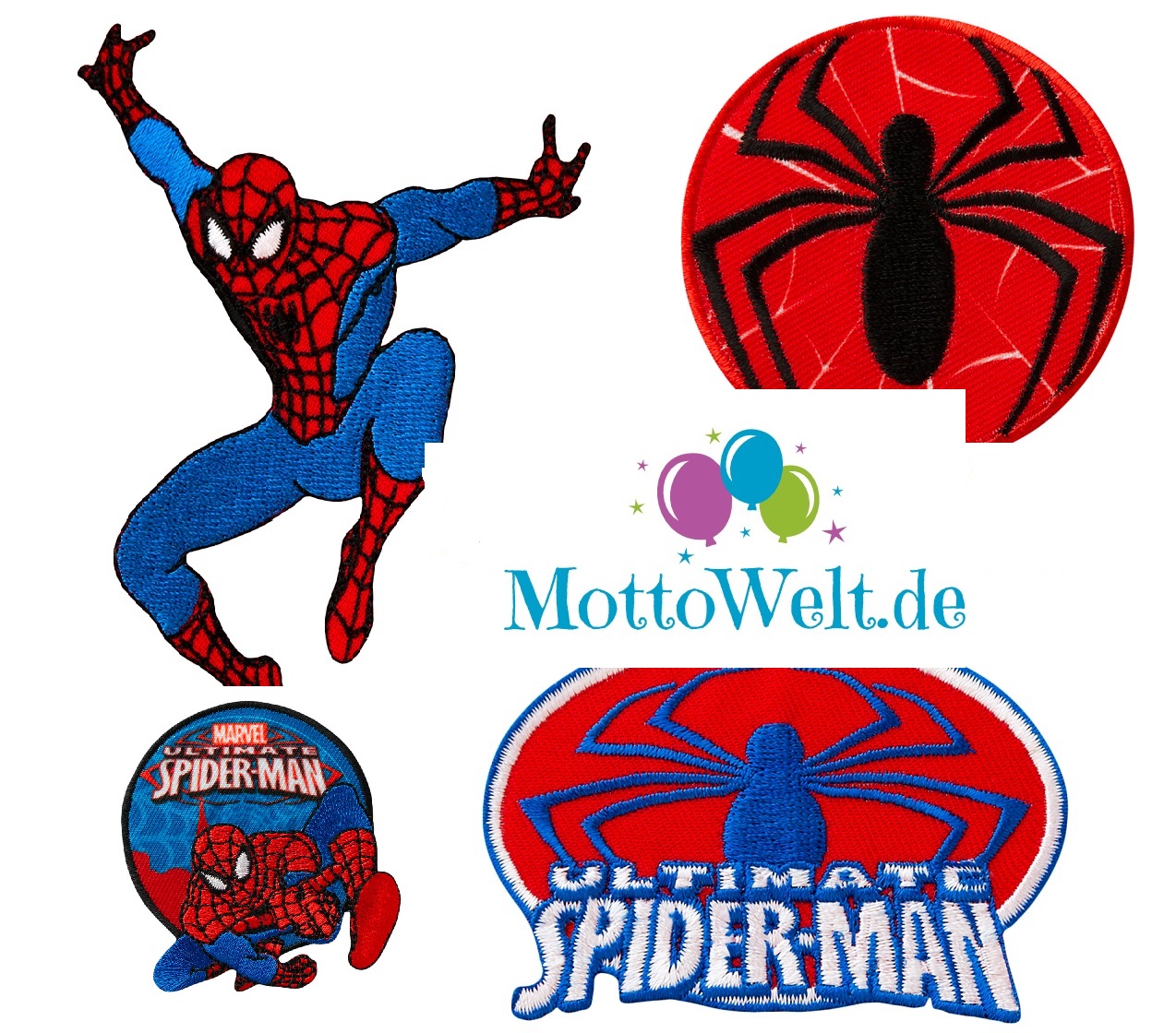 Mono Quick 16253 Spider-Man Logo SPINNE rot/schwarz, Applikation, Flicken Bügelbild, Marvel Avengers