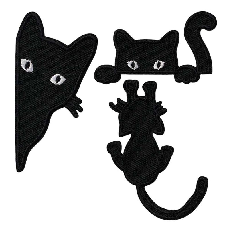 Mono-Quick 16228 Create Katzen Applikation, Bügelbild, Patch, Aufnäher, Aufkleber 3er Set