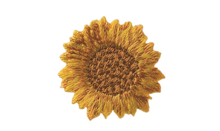 Mono Quick 06014 Sonnenblume, 2er SET Bügelbild, Patch, ca. 3,0 x 3,0 cm Blume