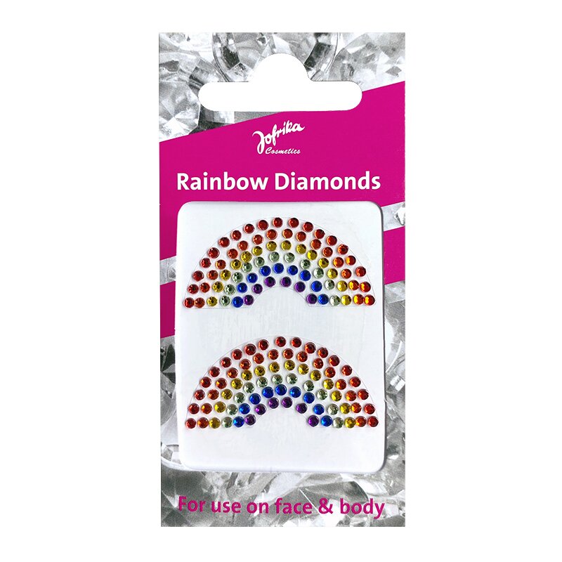 Jofrika Cosmetics 713240 - Rainbow Diamonds, Selbstklebende Steinchen in Regenbogenfarben